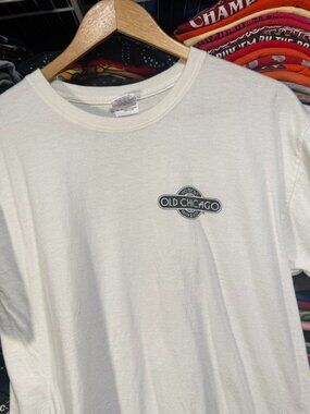 Old Chicago canned beer mini tour t shirt white